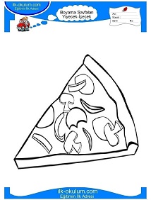 Çocuklar İçin Pizza Boyama Sayfaları 